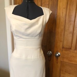 Black halo white sheath dress